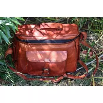 12-дюймовая сумка через плечо из натуральной кожи унисекс, коричневая, винтажная, для фотографов 12 x 8 x 4.5 in коричневый