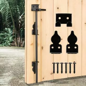 12-дюймовая защелка для ворот из металла, засов для ворот, задвижка для ворот, комплект замков для ворот, устойчивых к погодным условиям, для деревянных заборов, одинарных или двойных ворот 12Inch 1pc
