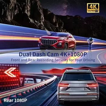 12-дюймовое зеркало заднего вида с GPS 4K-видеорегистратором для автомобилей, беспроводной CarPlay, Android Auto, автомобильный видеорегистратор с 2 объективами, автомобильный аксессуар NONE