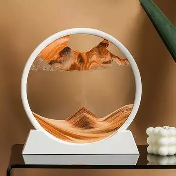 12-дюймовые 3D песочные часы с зыбучим песком, глубоководный песчаный пейзаж, художественная картина, круглая стеклянная поделка, текучая песчаная картина, гостиная, домашний декор