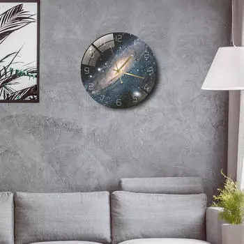 12-дюймовые акриловые настенные часы с нетикающими арабскими цифрами, бесшумные часы для ванной комнаты, гостиной, ресторана F