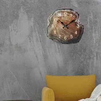 12-дюймовые деревянные настенные часы с имитацией годового кольца, деревянные настенные часы для гостиной, домашнего офиса, украшения