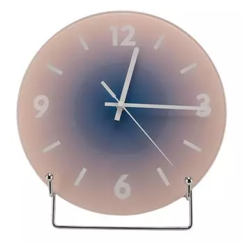 12-дюймовые круглые часы на батарейках, бесшумные настенные стеклянные часы для гостиной, спальни синий