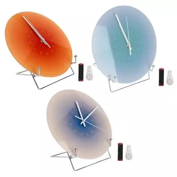 12-дюймовые круглые часы на батарейках, бесшумные, декоративные настенные стеклянные часы для гостиной, спальни Orange