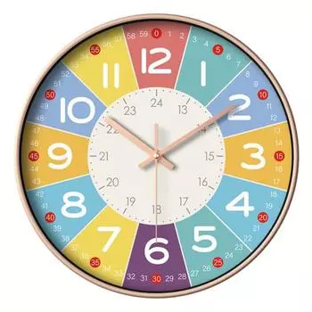 12-дюймовые круглые настенные часы с мультяшным динозавром, астронавтом, планетой, не тикающие, бесшумные, на батарейках, для гостиной, спальни, домашние цифровые аналоговые часы A