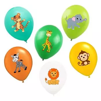 12-дюймовые латексные шары, джунгли, дикие животные, вечерние украшения из воздушных шаров на день рождения 12pcs