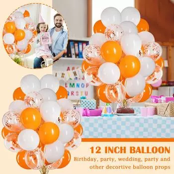 12-дюймовые оранжевые шары с конфетти для оранжевого украшения вечеринки, 50 штук One Size