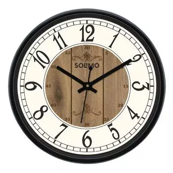 12-дюймовые Пластиковые и Стеклянные Настенные Часы - Часы Clique (Бесшумное движение), черный