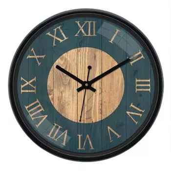 12-дюймовые пластиковые настенные часы (Черная рамка)