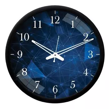 12-дюймовые современные пластиковые и стеклянные аналоговые настенные часы-дизайнерские(Бесшумный механизм, Черная рамка)