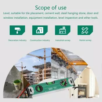 12-дюймовый/24-дюймовый магнитный спиртовой уровень с метрической шкалой и 45/90/180-градусными пузырьковыми измерительными линейками, алюминиевая линейка уровня 300