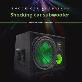 12-дюймовый автомобильный сабвуфер с активным усилителем 12 В для мощных басов Wood