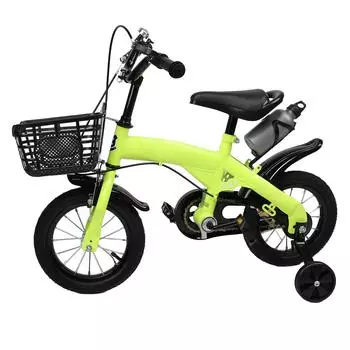 12-дюймовый детский велосипед для мальчиков и девочек с рамой из высокоуглеродистой стали, велосипед для малышей с черными тренировочными колесами и