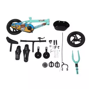 12-дюймовый детский устойчивый велосипед для верховой езды с рамой из высокоуглеродистой стали и тренировочными колесами для 2 детей?6 Йе