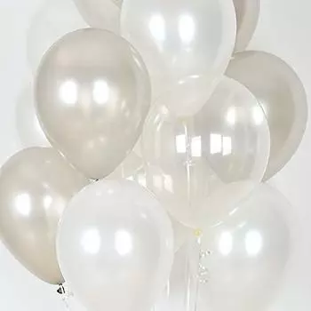 12-дюймовый круглый шар 30 см шар жемчужно-белый + кристально-прозрачный + серебряный 30 штук