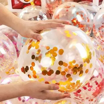 12-дюймовый латексный прозрачный шар Звезда конфетти шары металлическая фольга конфетти душ день рождения вечеринка свадьба украшение шар 12INCH золотой