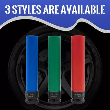 12-дюймовый привод, ударная головка для гайки с проушиной, 21 мм, CRMO, сверхглубокая, тонкостенная головка для гайки с проушиной для колеса Sunflower Blooms красный