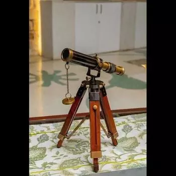 12-дюймовый телескоп с регулируемой деревянной подставкой-треногом, отделка под старину
