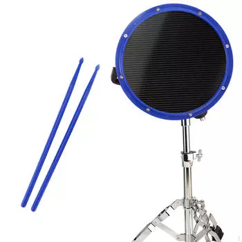 12-дюймовый тренировочный коврик для барабанов с барабанными палочками, тихий коврик, на малом барабане, для классной комнаты, Black