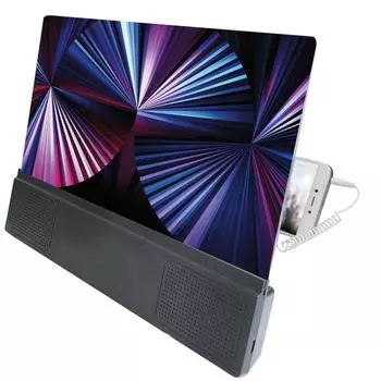 12-дюймовый усилитель для мобильного телефона F5 с регулируемой линзой синего света и аудио-видеоусилителем для увеличения экрана телефона чёрный