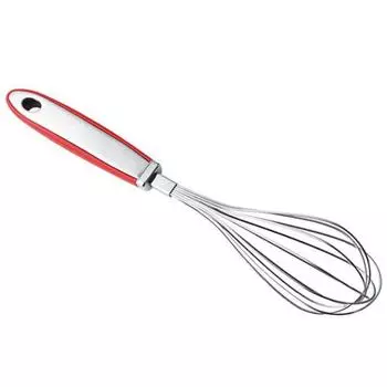 12-дюймовый венчик для яиц из нержавеющей стали, противоскользящая резиновая ручка, ручной миксер для яиц, мешалка, венчик, кухонный инструмент для выпечки и приготовления пищи серебряный