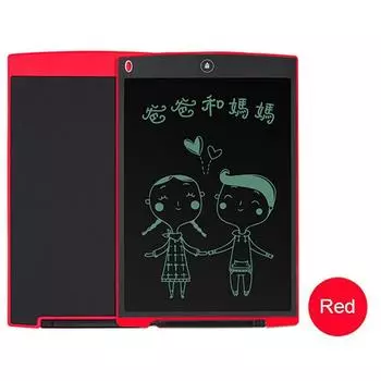 12-дюймовый ЖК-дисплей с обновлением, многофункциональный планшет для письма 3 в 1, линейка для мыши, рисование, планшеты для рукописного ввода 12 inch красный