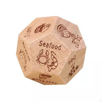 12-гранные игральные кости Date Night Dice, игровые кости для вечеринок, деревянные парные игровые кости для игры, Food Decision