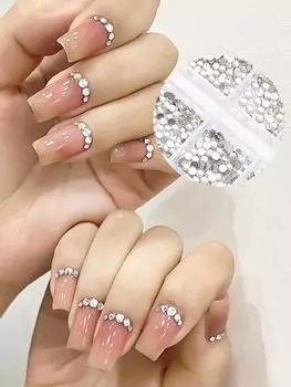 12 сеток акриловая вода смешанного размера плоское дно алмазное цветное сверло для ногтей