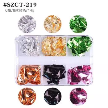 12 Grid Box Nail Art Jewelry Gold Foil Nail Art Gold Foil Color Foil Nail Art Jewelry Diy Mixed Combination