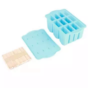 12?Grid Ice Mould with Lid Food Grade Silicone Foldable Ice Cream Mold for Home Office