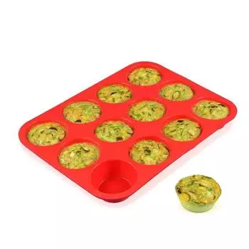 12 Holes Silicone Round Mold Mini Muffin DIY Cupcake Cookies Fondant Baking Pan Non-Stick Pudding Steamed Cake Mold Baking Tool