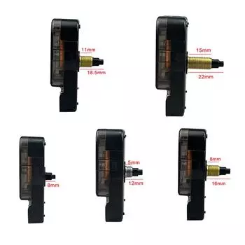 12-часовой механизм 1 шт. 3-стрелочный 5 движений Металл Пластик 16mm shaft (8mm thread)