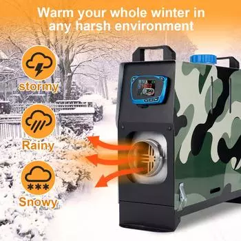 12 и 24 В 5-8 кВт универсальный вертикальный интегрированный парковочный обогреватель из алюминиевого сплава с одним отверстием для выпуска воздуха двунаправленный ЖК-пульт дистанционного управления