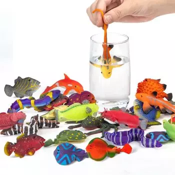 12 игрушек для ванной с меняющимися цветами в виде морских животных, не содержащих плесени, для малышей, плавающие на воде, тематическая вечеринка с морскими обитателями и сумка с подарками