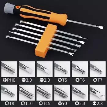 12 In 1 Screwdriver Set Magnetic Bit Cross Flat Shaped Screwdriver Head Multifunctional Precision Handheld Maintenance Tool Home