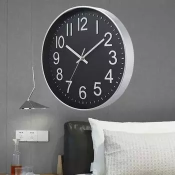 12 Inch American Light Luxury Mute Wall Clock Modern Mute and Punch FreeWall Clock Living Room Bedroom Decoration Study 12 inch