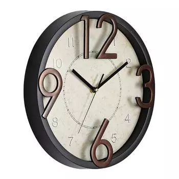 12 Inch Antique Retro Style 3D Wall Clock Plastic Quartz Motive Plastic Vintage Hanging Clock Living Room Decoration
