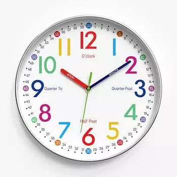12 Inch Early Education Wall Clock Cartoon Children s Time Management Quartz Clock Home Wall Hanging Silent Clock 30CM 12inch