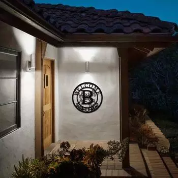 12 Inch Metal Tin Sign Welcome Black Letter B Stylish Wall Hanging for Room Front Door Decor Elegant Holiday Decoration чёрный