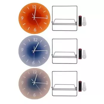 12 Inch Round Clock Battery Operated Silent Clock Wall Hanging Glass Clock for Living Room Bedroom K Blue