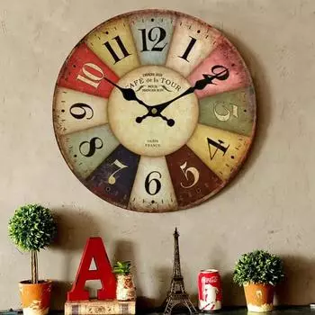 12 Inch Thick Wood Kitchen Wall Clock Retro Farmhouse Clocks for Living Room Decor Bedroom Restaurant 12 inch