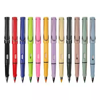 12 Inkless Pencils, 12 Inkless Pencils With Erasers, Come With 12 Replacement Nibs, Reusable One Size