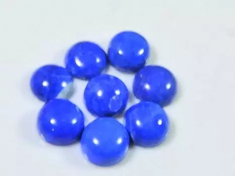 12 карат натуральный голубой лазурит круглый кабошон драгоценный камень россыпью 8 шт. лот 6X6 мм RQ-1857
