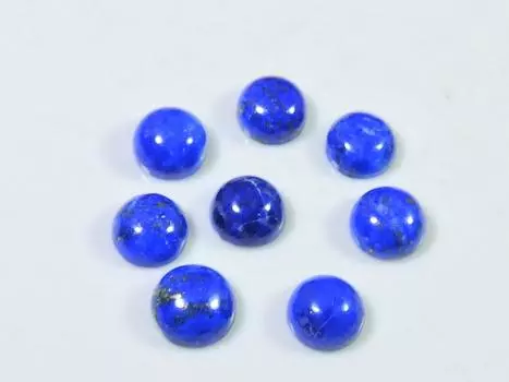 12 карат натуральный голубой лазурит круглый кабошон драгоценный камень россыпью 8 шт. лот 6X6 мм RQ-1862