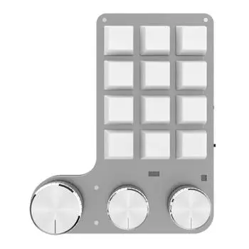 12-клавишная игровая клавиатура с 3 кнопками, красная клавиатура с переключателем, проводная USB+BT, двойной режим, многофункциональная белый