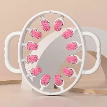 12-колесный кольцевой массажер для ног Массажер для ног Массажер для мышц живота Массажер для релаксации розовый