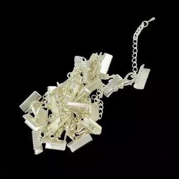 12 комплектов серебристо-белых застежек-карабин с удлиняющей цепочкой на концах 2.44 inch серебряный