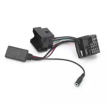 12-контактный аудиоадаптер Bluetooth 5,0 AUX с микрофоном, кабель 59,1 дюйма, подходит для Opel CD30 CDC40 CD70 чёрный