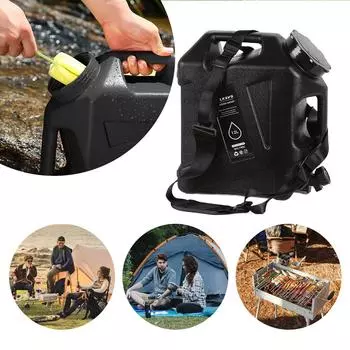 12 л контейнер для воды для кемпинга, не протекающий контейнер для воды, кувшин, портативный, большой емкости, аксессуары для пикника на открытом воздухе чёрный