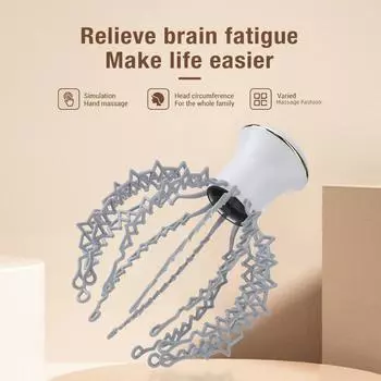 12-лапчатый массажер для кожи головы, электрический, беспроводной, вибрационный, антистрессовый, терапевтический, предотвращает выпадение волос, инструмент для массажа головы, забота о здоровье